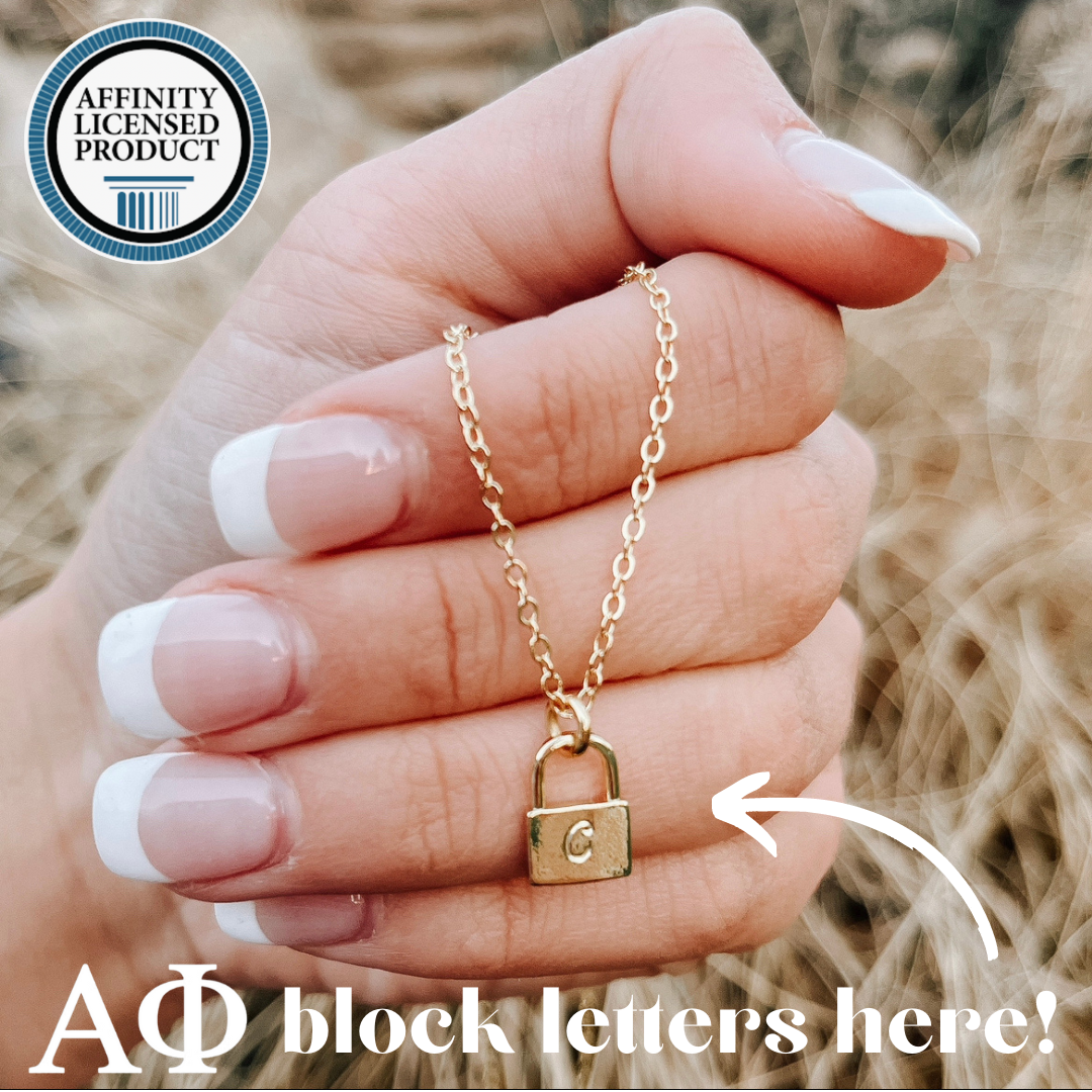 10K Gold Initial Lock Necklace - Gold Presidents