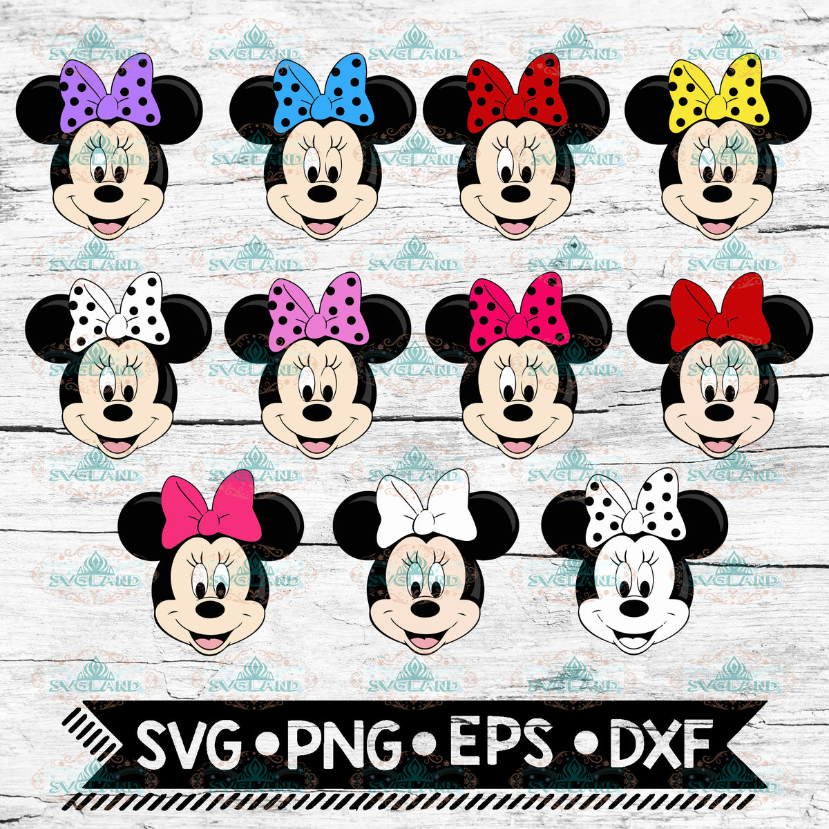 Minnie Mouse SVG Head, Minnie SVG Head, Minnie Mouse Head SVG File ...