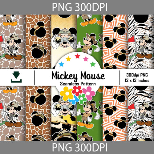 Mickey Mouse Digital Paper, Minnie Mouse, Mickey Minnie Background,reapeted  Seamless Pattern, Mickey Mouse Printables. 