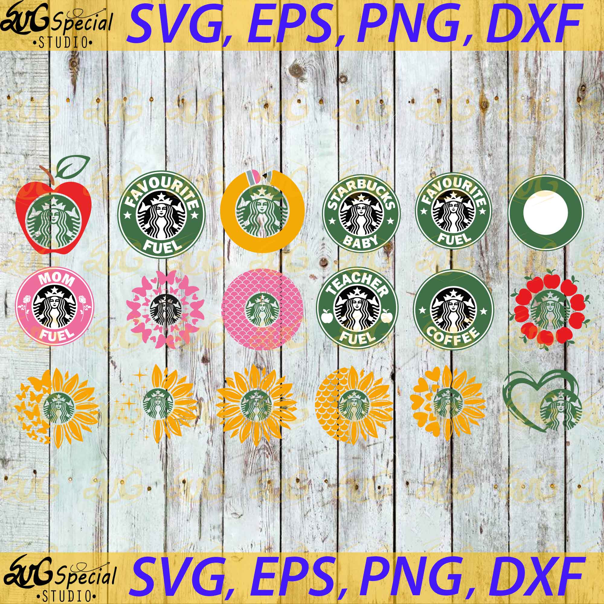 Download Starbucks Svg Bundle Teacher Svg Starbucks Sunflower Svg Mermaid S Svgspecial