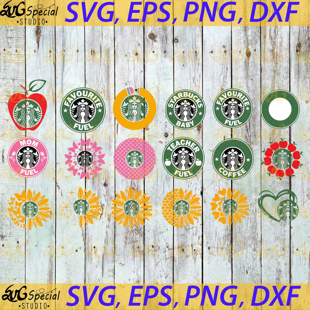 Starbucks Svg, Bundle, Teacher Svg, Starbucks Sunflower Svg, Mermaid ...