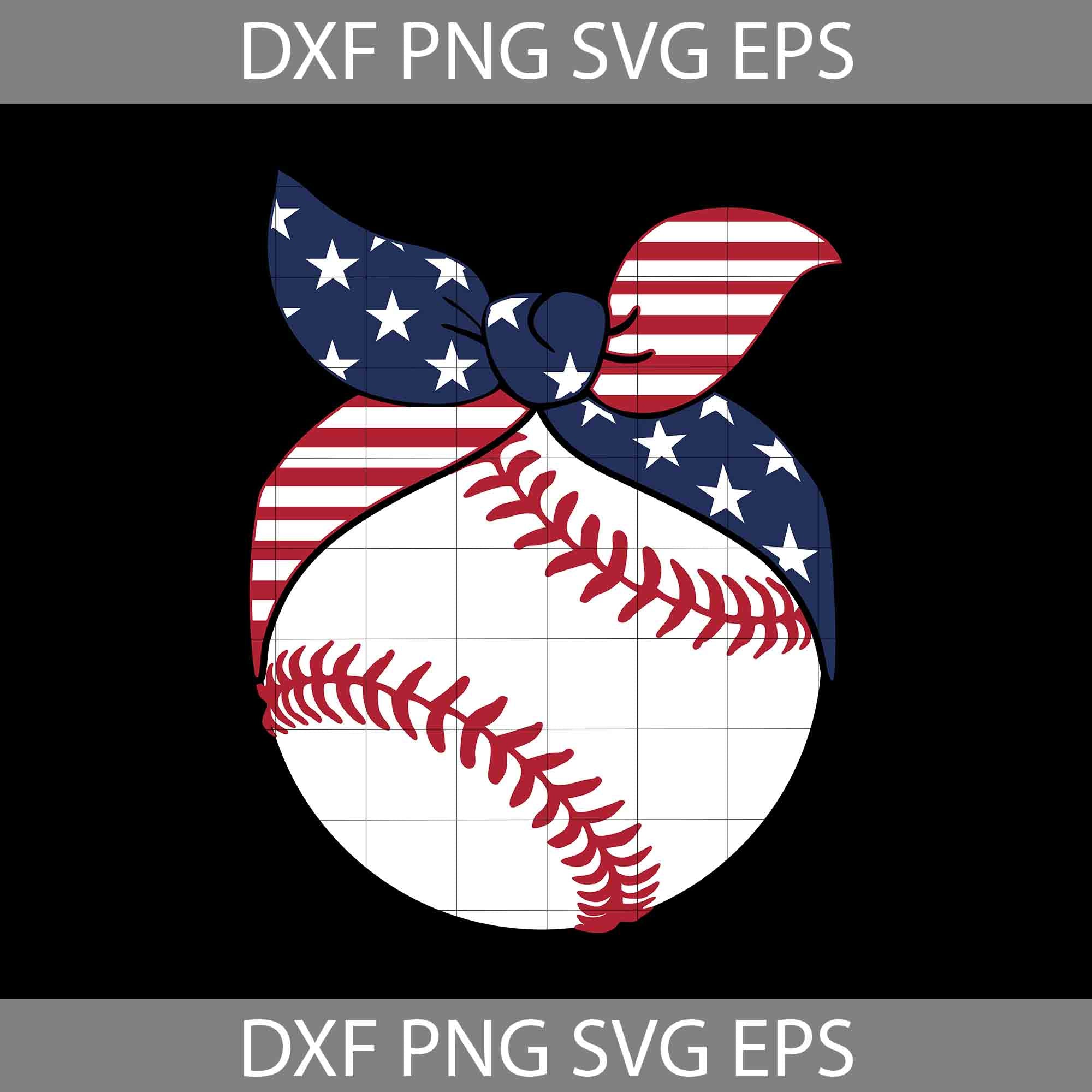 American Flag Baseball Cool Baseball 4th Of July SVG PNG Files