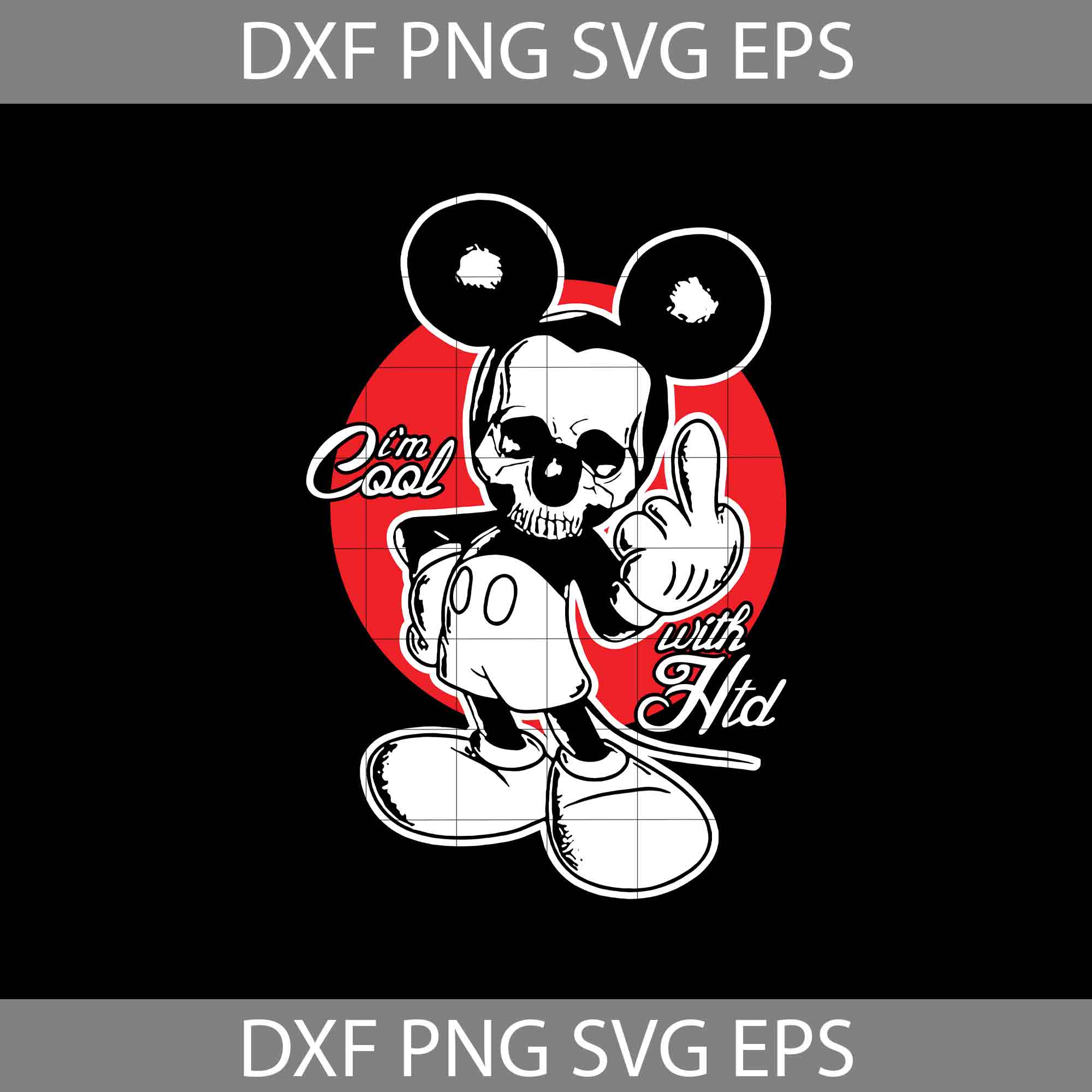 Disney Mickey Scary SVG, Disney Mickey Skull SVG, Mickey Mouse SVG