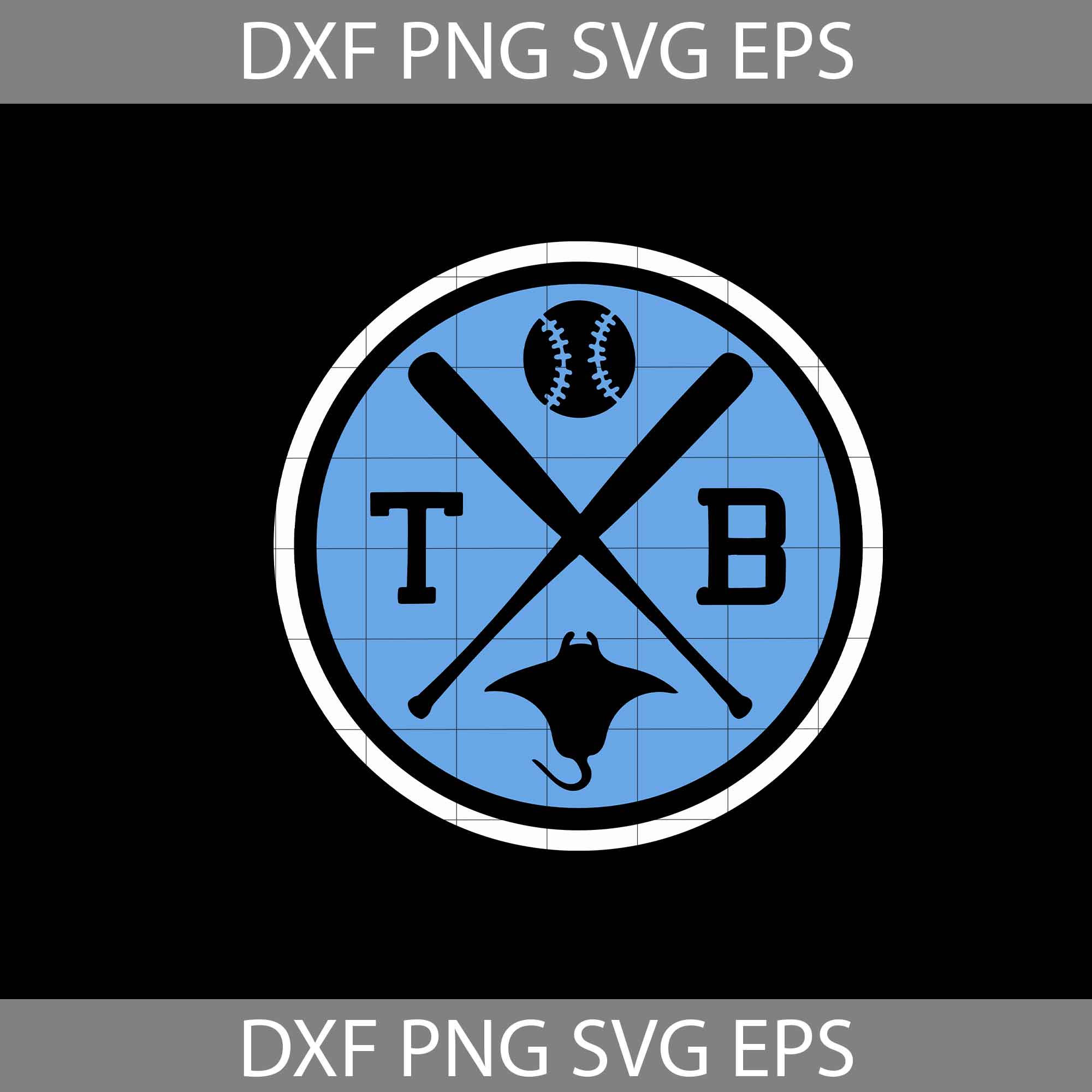 TB Tampa Bay Rays American Professional Baseball Team SVG PNG EPS DXF  Cricut Cameo File Silhouette Art