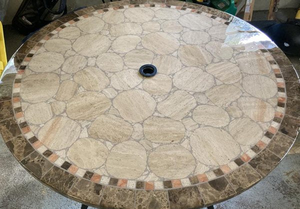 A well-polished epoxy resin table top.