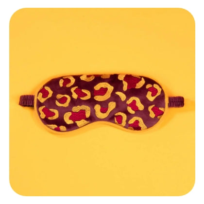 Powder Design Lavender Velvet Eye Mask Leopard - Damson - Mustard