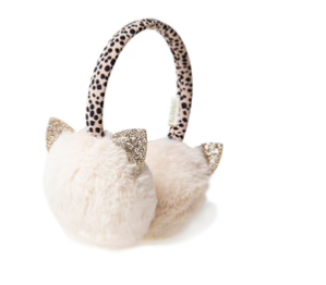 Rockahula Kids Cleo Cat Shimmer Ears Leopard Print Band Earmuffs Bunka London