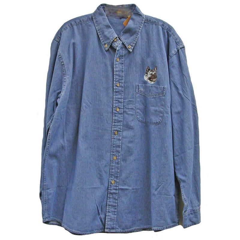 Akita Embroidered Mens Denim Shirts | AKC Shop