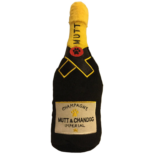 champagne dog toy