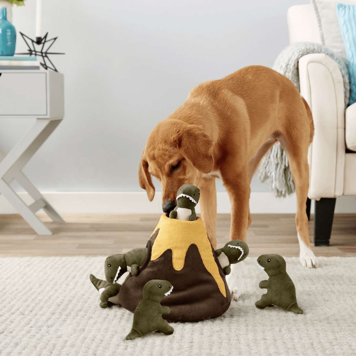 frisco hide and seek plush volcano puzzle dog toy