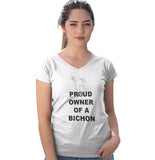Bichon Frise Proud Owner - Women's V-Neck T-Shirt