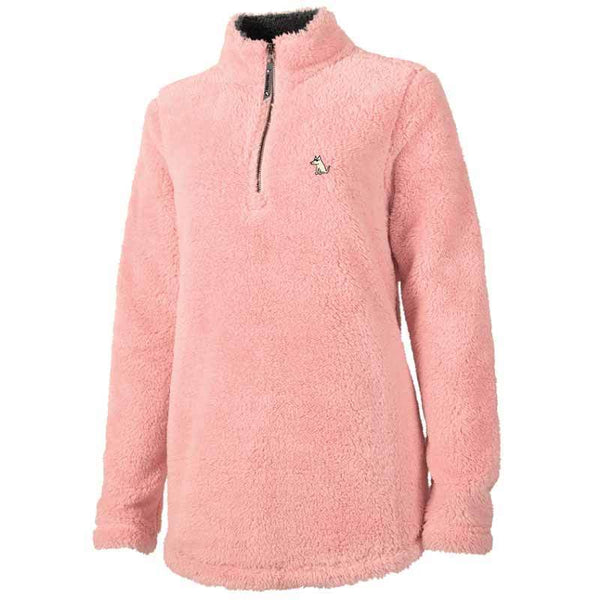 pink fuzzy quarter zip