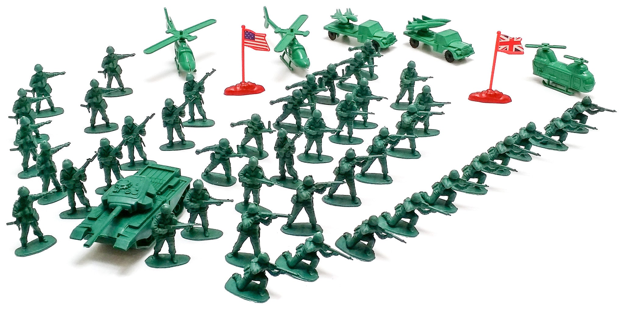 Viahart 140+ Action Figures Army Men Toy Soldier Play Set With Tanks