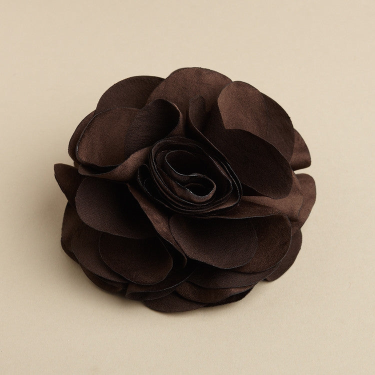 brown flower hair clip