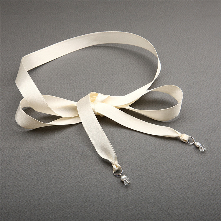 satin ribbon ivory