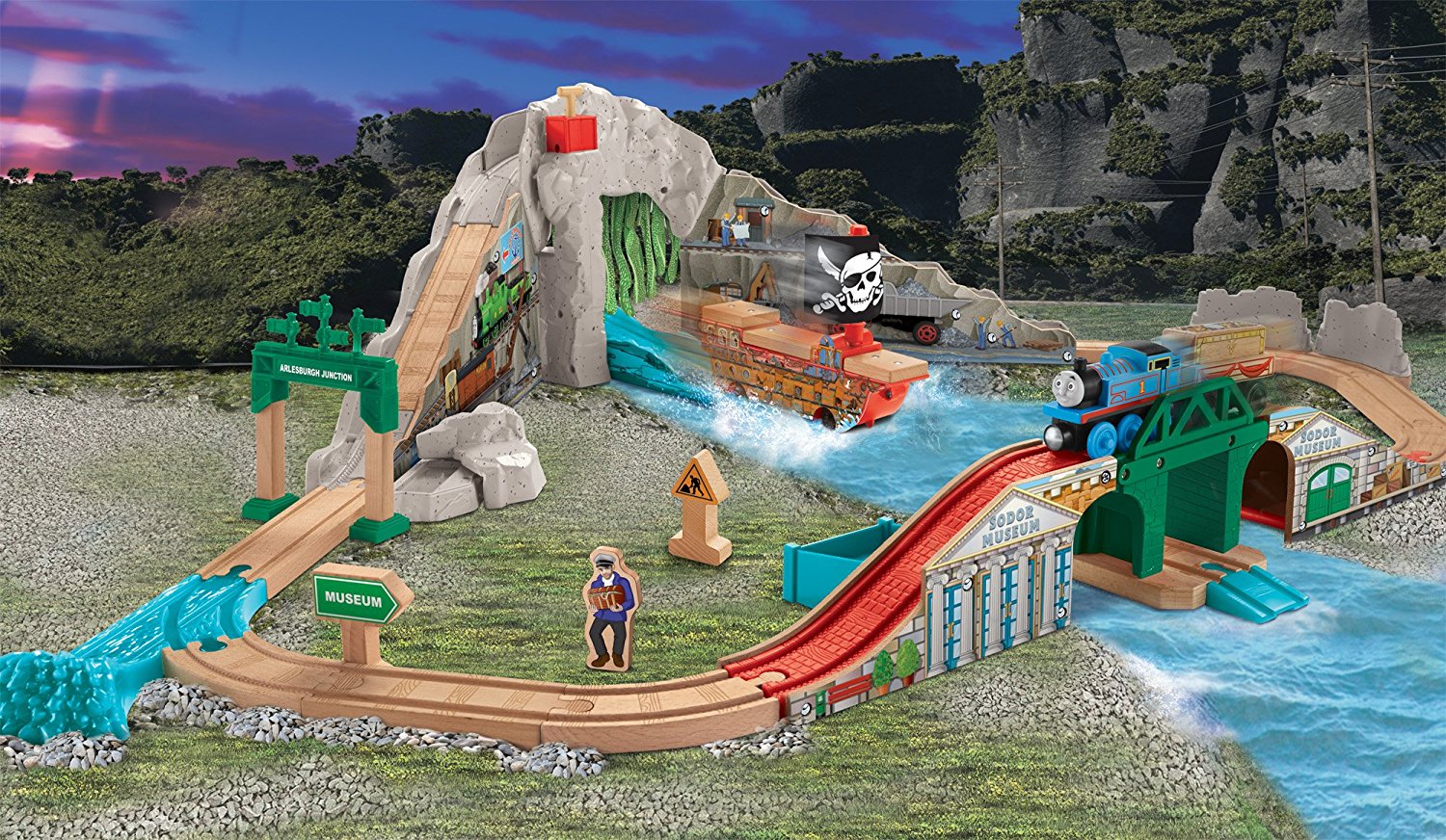 thomas wooden railway pirate cove discovery set