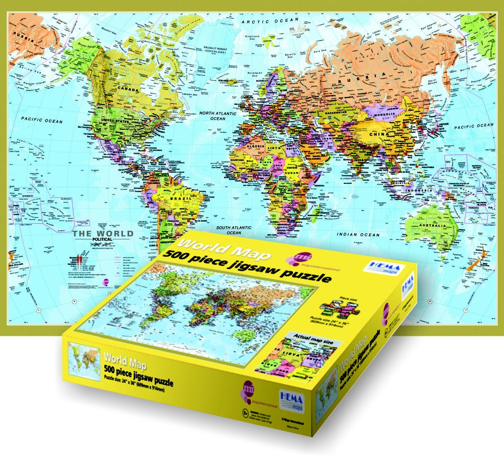 reactie Giet zak GeoToys 500 Pc Hema World Puzzle | You Are My Everything (Yame Inc.)