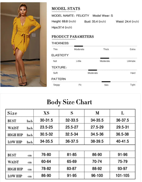 Long Puff Sleeve V-Neck Sashes Evening Mini Dress, ibuyxi.com