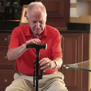 Collapsible Telescopic Folding Cane, Elderly Cane with LED and alarm, Walking Trusty Sticks, Elder Crutches for Grandparents, Lightweight Safety Walking Stick, Gifts for The Elders, iBuyXi.com