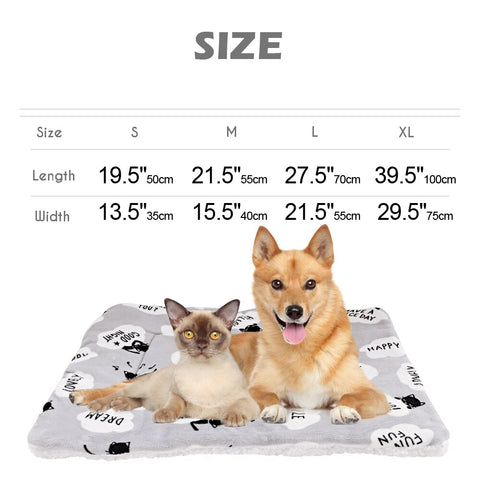 Warm Dog Pet Mat Soft, Thickening Print Autumn And Winter, Cat Dog Bed Cushion Blanket For Small Medium Large Dogs, Cats S M L XL, iBuyXi.com