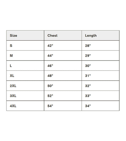 logo hoodie sizing chart