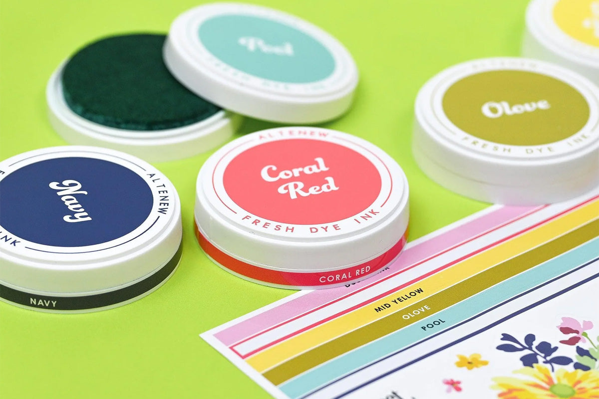 Round Ink Pads Label Set for the Deco Garden color Family from Altenew