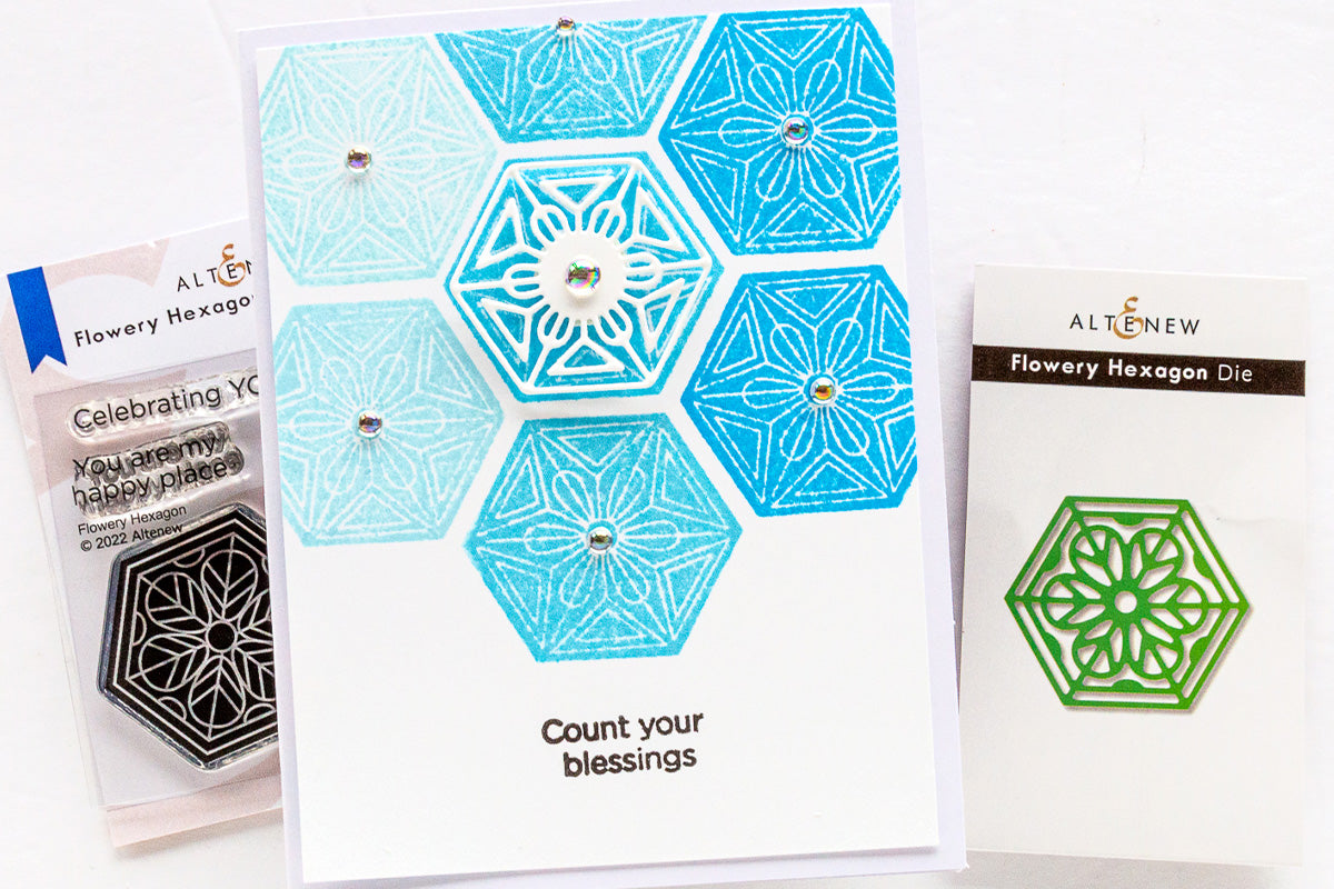 Masculine handmade card featuring a hexagon pattern background