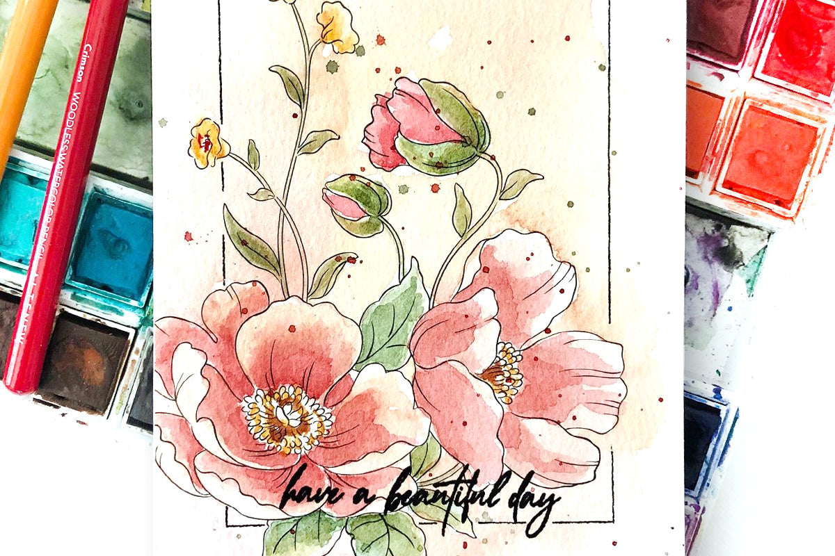 Create beautiful watercolor-stamped images with this set of watercoloring pencils!