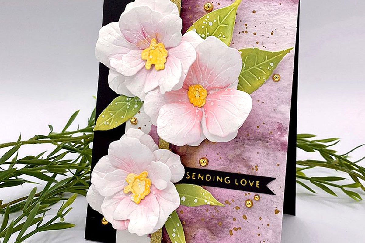 Stunning handmade card idea with 3D paper flowers