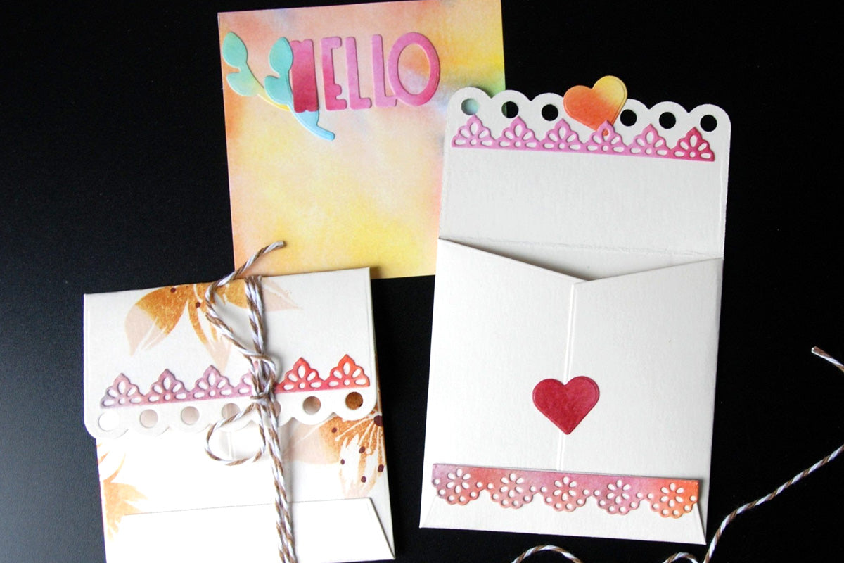 2 DIY handmade notes made with Altenew patterned paper and dies