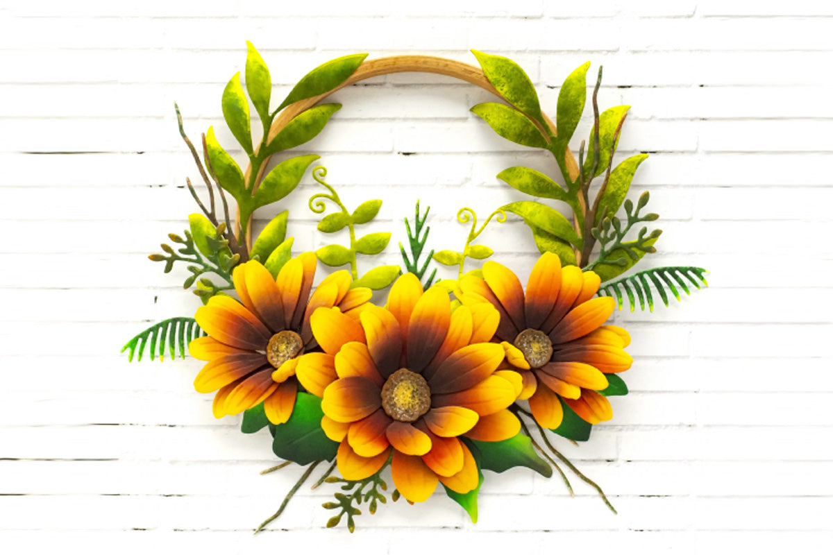 DIY autumn wreath made with Altenew Craft A Flower layering dies