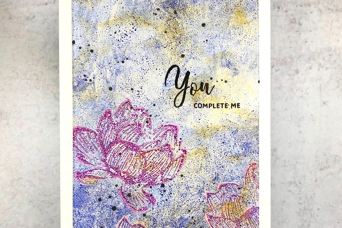 A beautiful pigment ink card made with ink-smooshing techniques