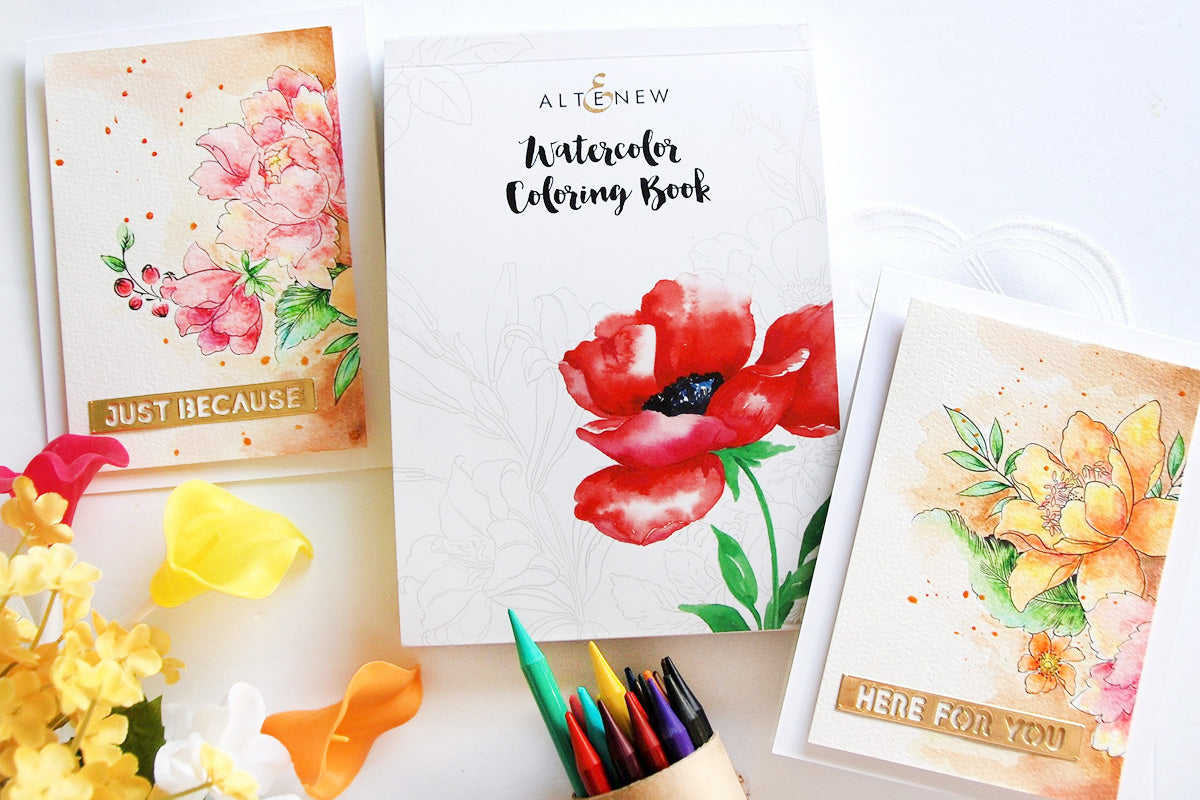 Flowers for Beginners: watercolor coloring book for adults beginners