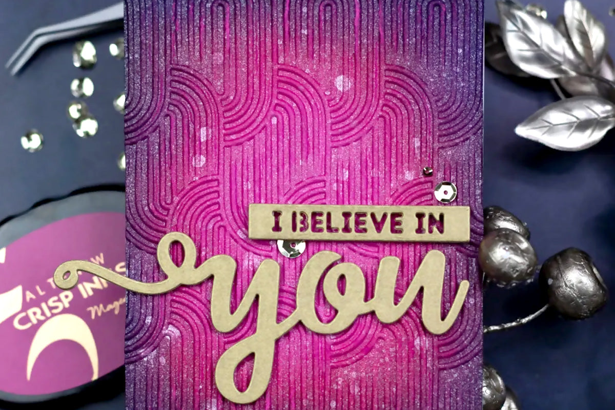 Make beautiful ink-blended viva magenta backgrounds with embossing folders for crafting!