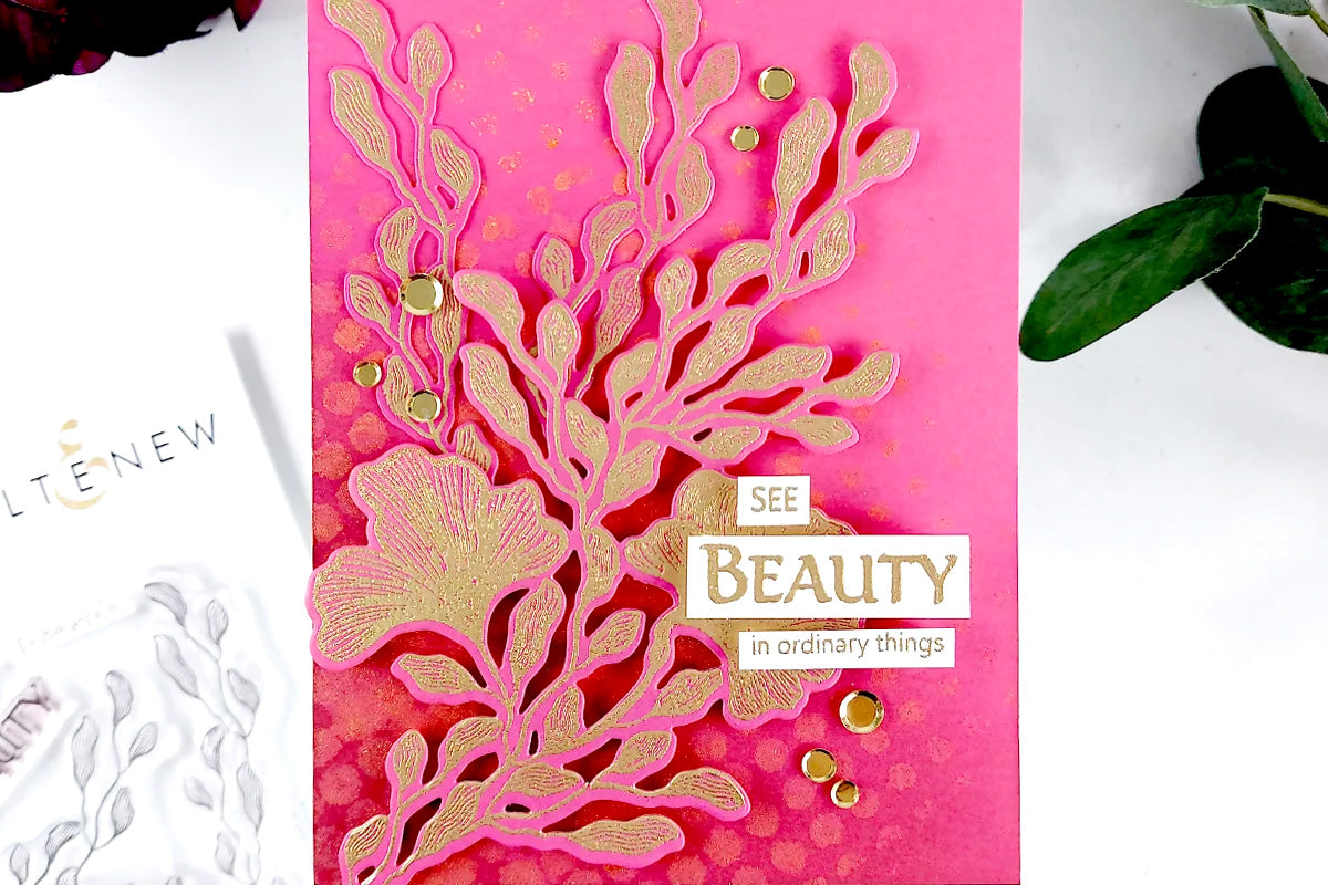 Create quick and easy viva magenta backgrounds with gorgeous stencils for crafting! 