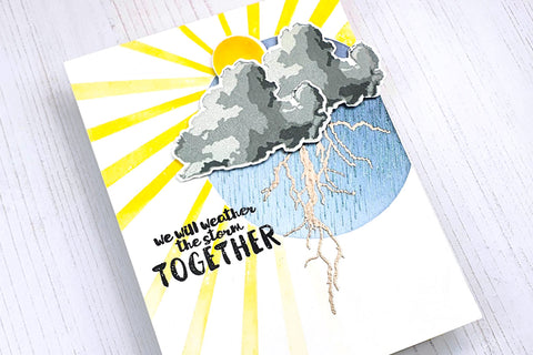 Motivational handmade card with encouraging message, made with stamping, die cutting and masking crafting techniques