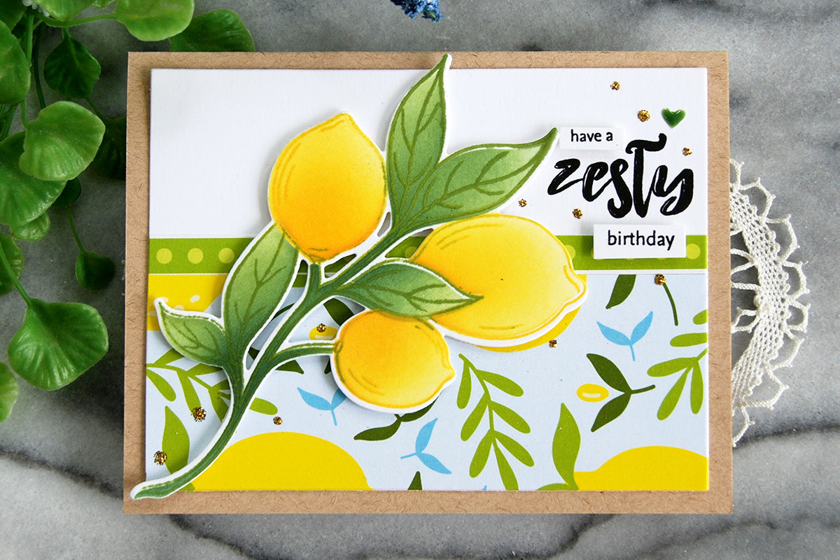 Cute handmade birthday card with lemons and a lemon pun greeting