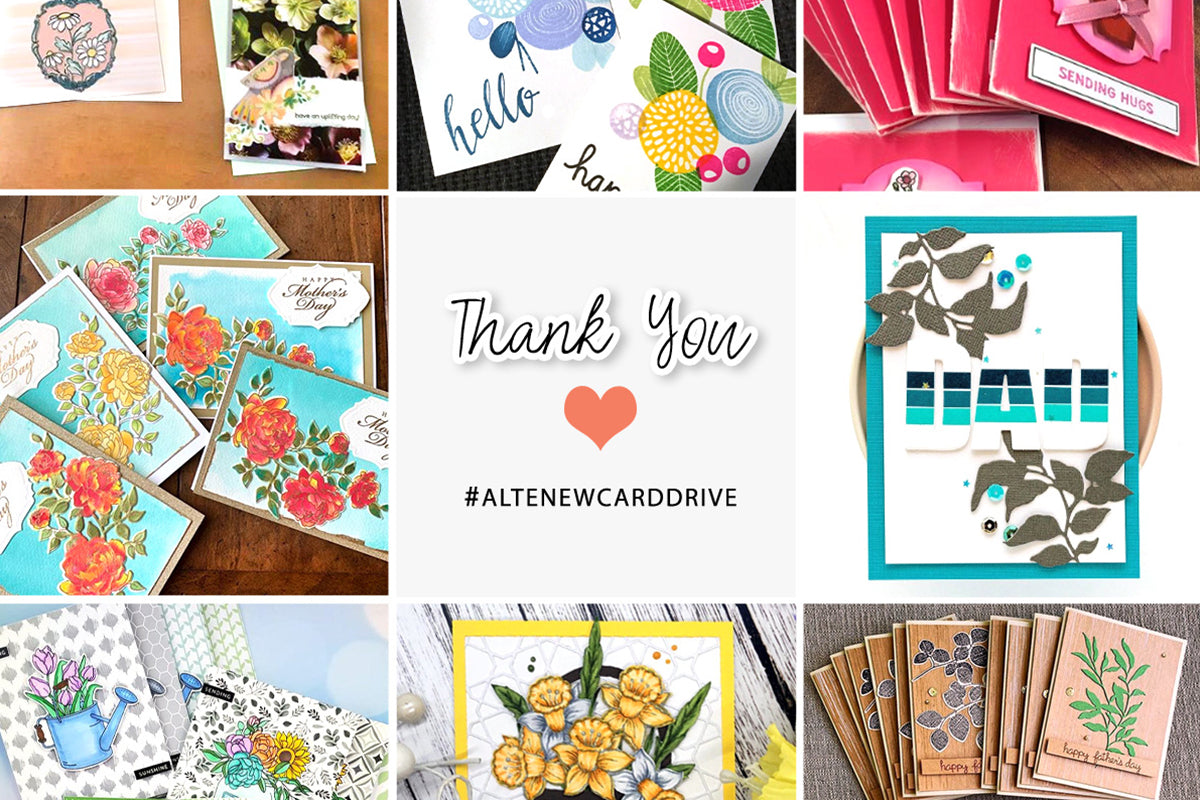 Altenew holds an annual card drive and asks its customers and fans to donate handmade cards to nursing homes around the US