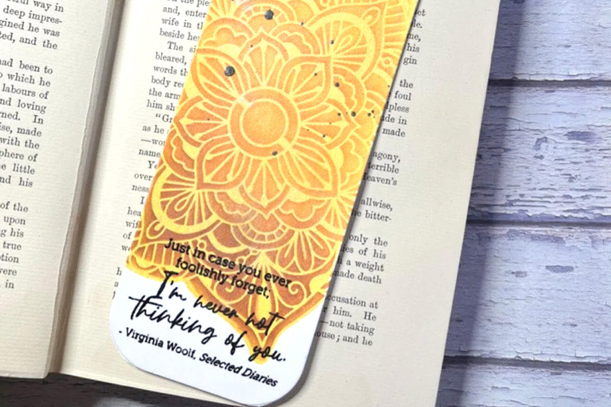 DIY bookmark with a stenciled mandala image