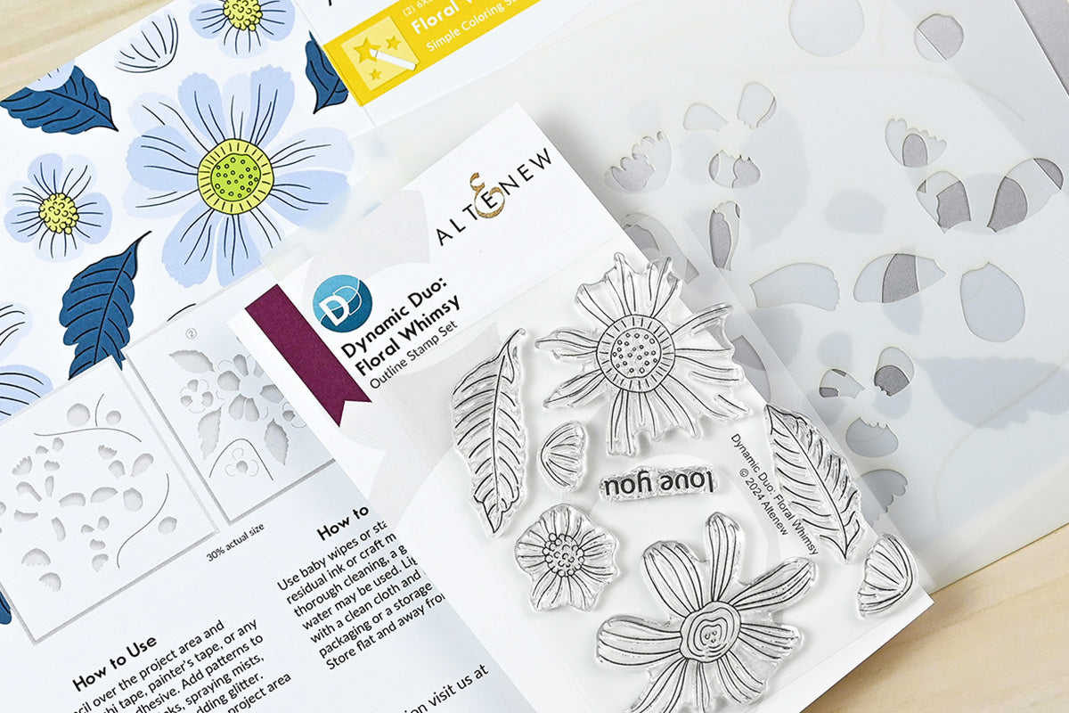 Altenew's stamp and stencil monthly crafting subscription - Dynamic Duo