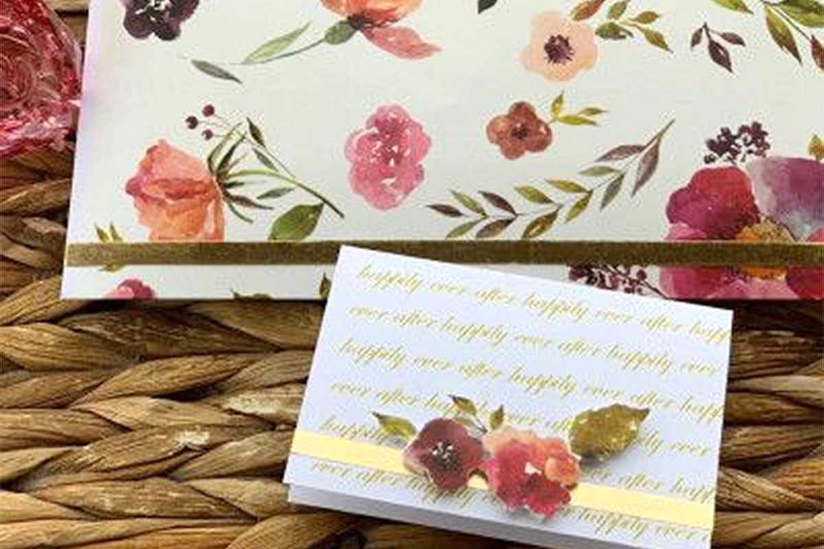 Handmade wedding invitation decorated with Altenew washi tape