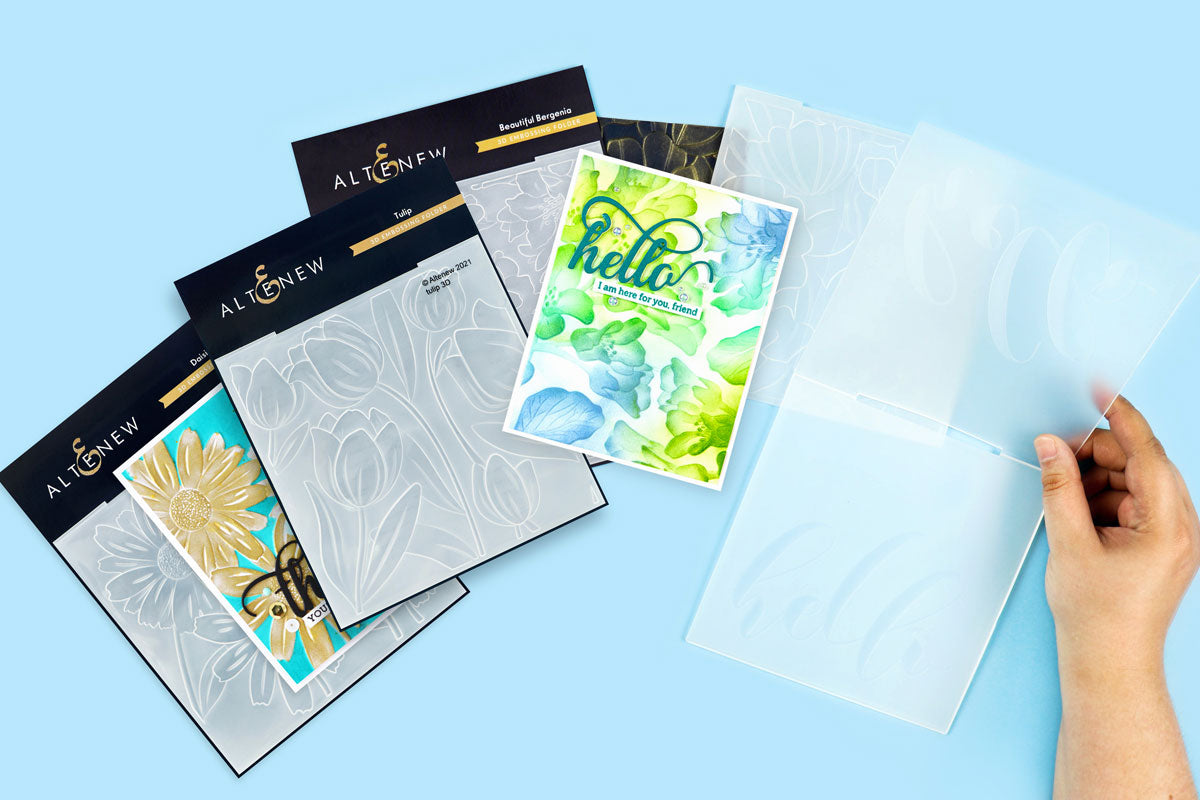 Floral 3D embossing folders for dry embossing