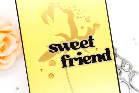 Clean, simple, and elegant friendship greeting card with gold foiled background and a sentiment from Altenew Versatile Greetings