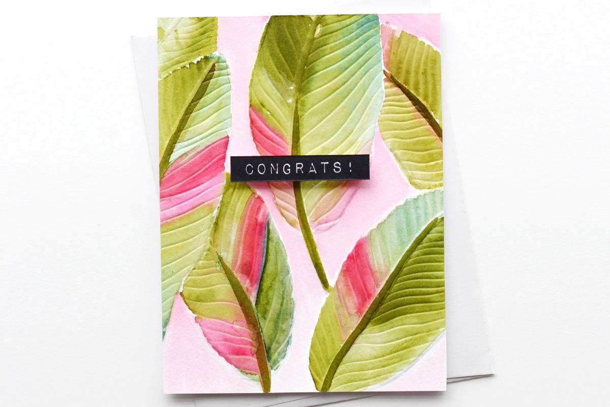 Watercolors are gorgeous on embossed designs