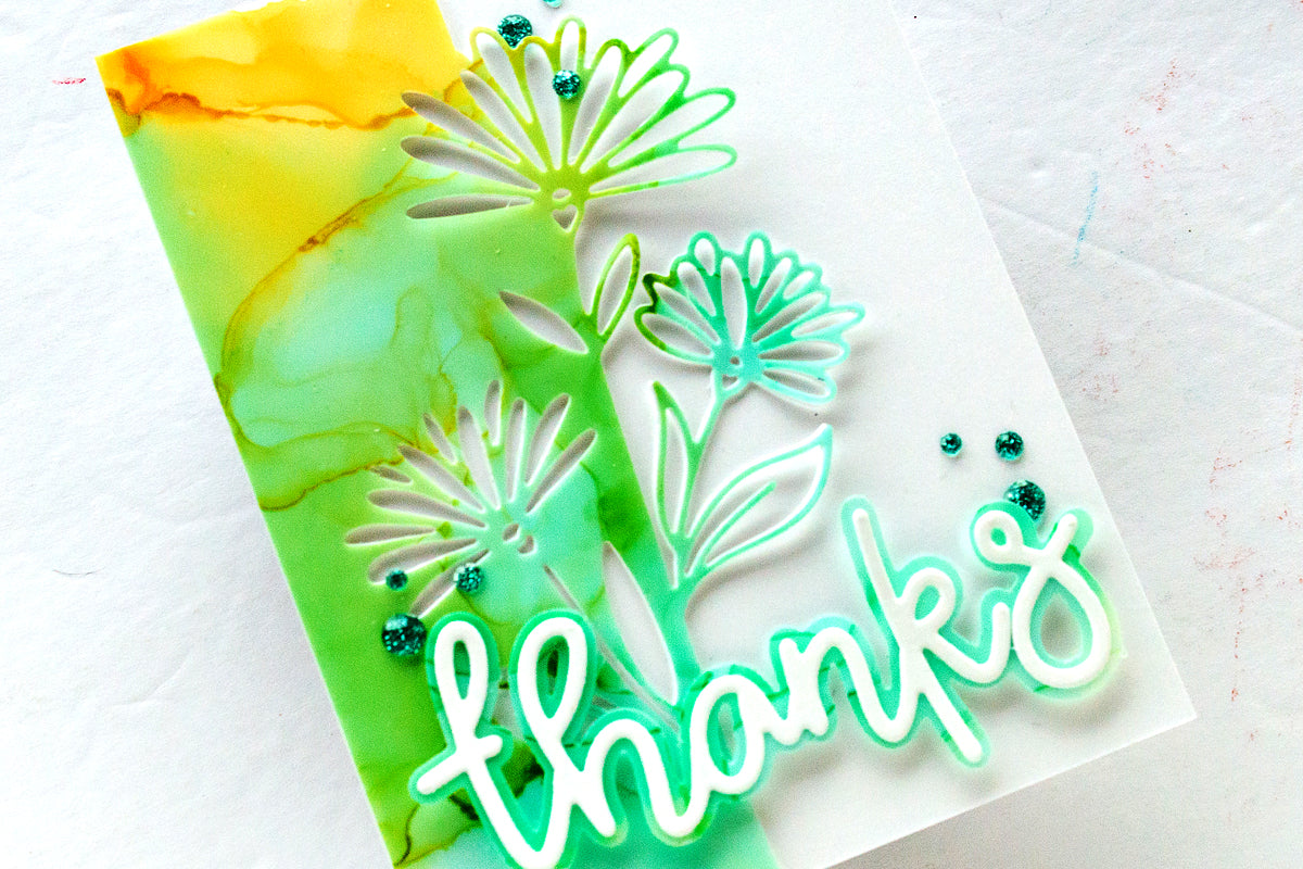 Add wonderful backgrounds to your thank you cards with the vibrant and bright colors of alcohol ink art!