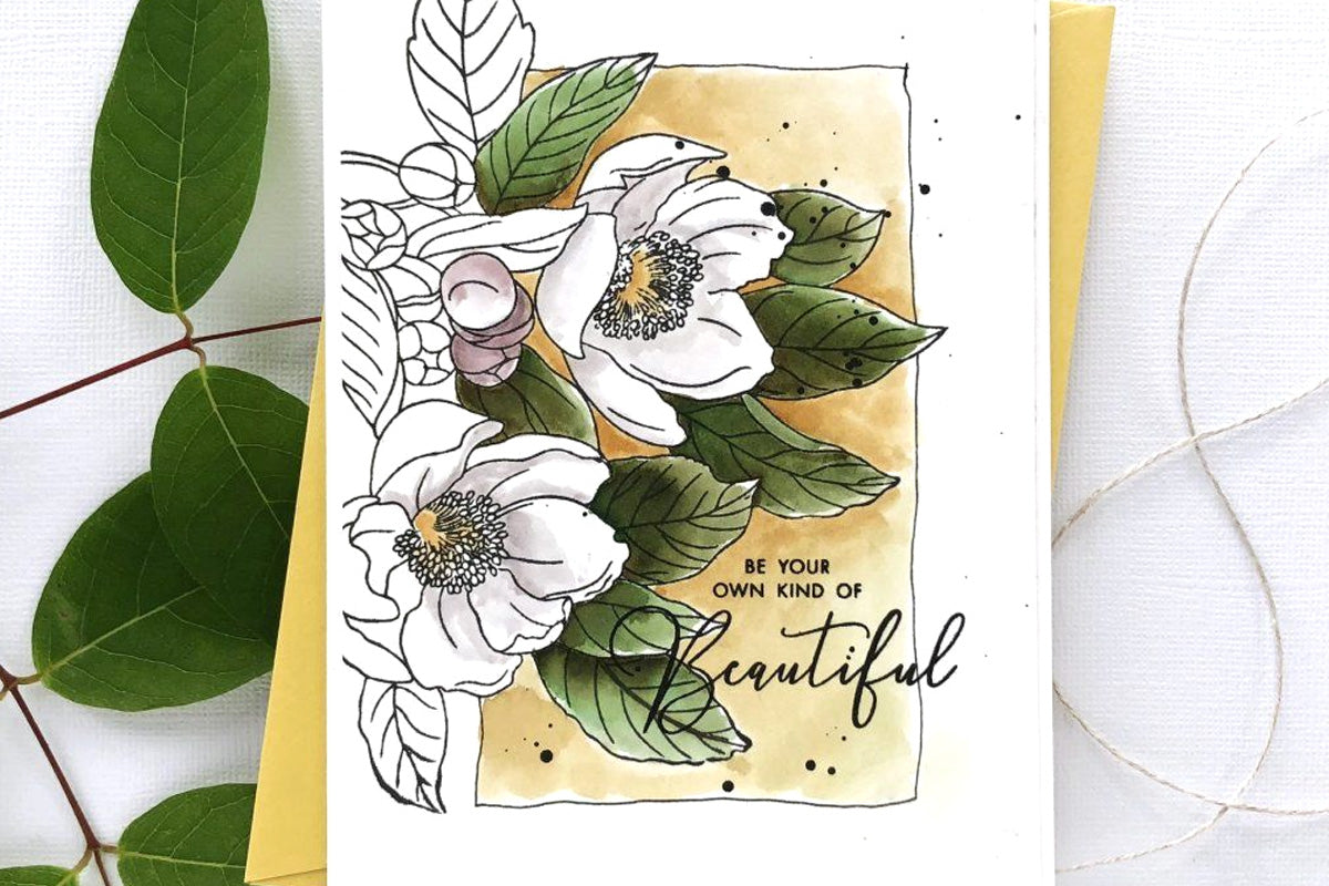 Color beautifully realistic floral images with the vibrant hues of liquid watercolors!