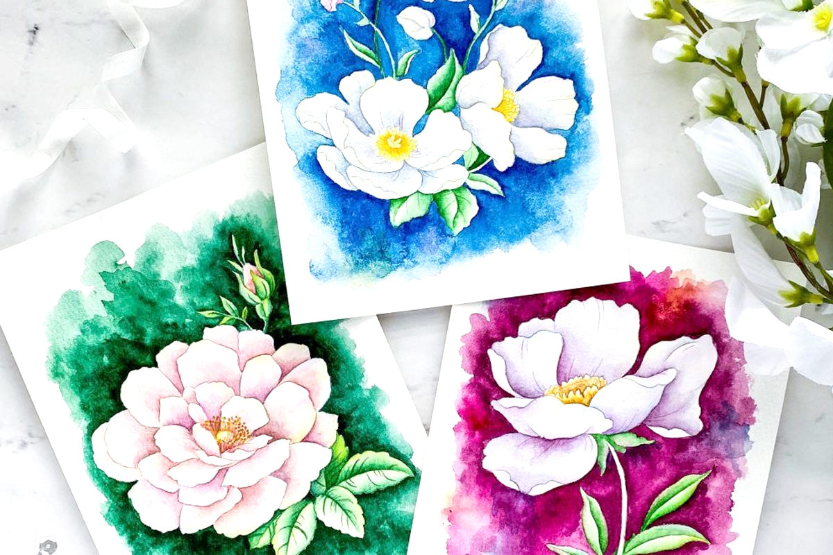 Try using images from a watercolor coloring book for your next liquid watercolor project!
