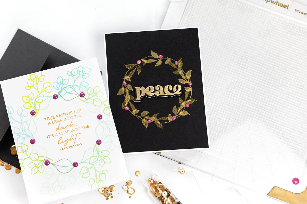Experiment with a gold stamping style using Jet Black Cardstock!