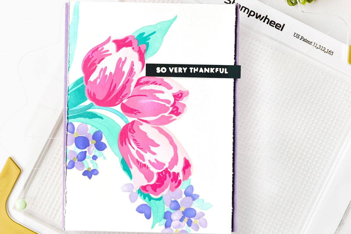 Add lovely tulips to your projects with the easy-to-use stamping tool, Stampwheel!