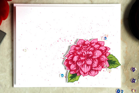 Clean and simple Mother's Day card with a hidden sentiment and a pink floral die-cut
